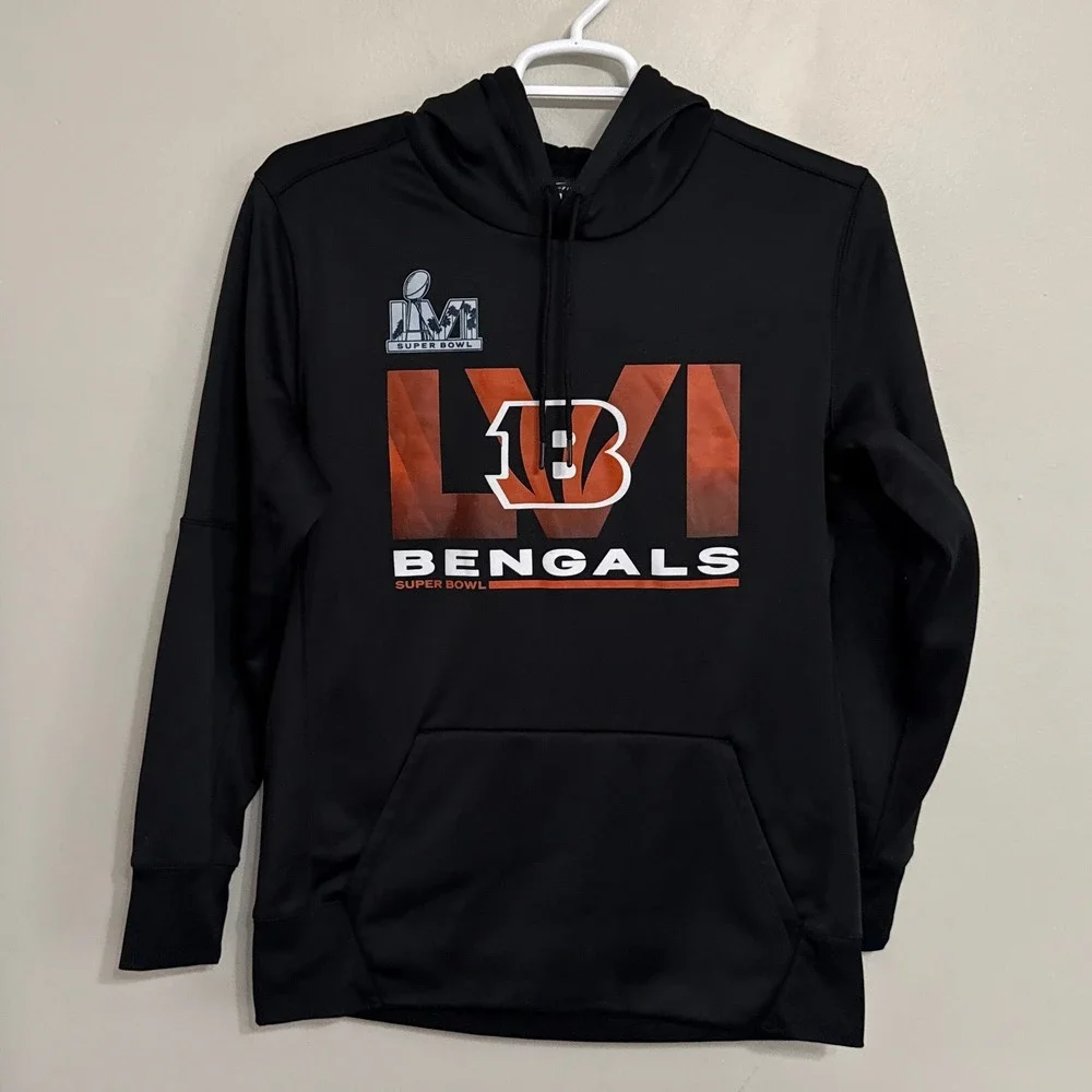 Nike Dri-Fit Men's Large Cincinnati Bengals Super Bowl LVI Black Fleece Hoodie